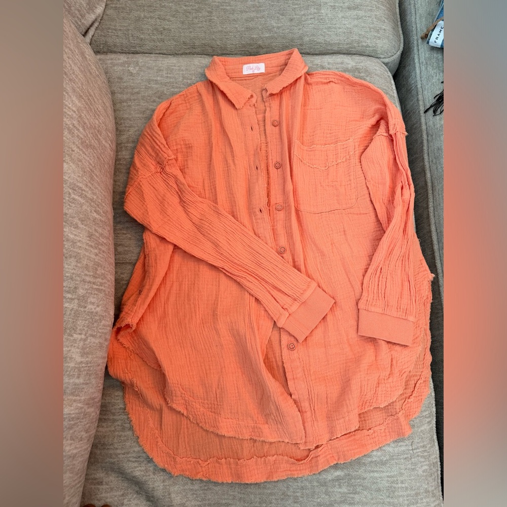 Pink Lily Button Up